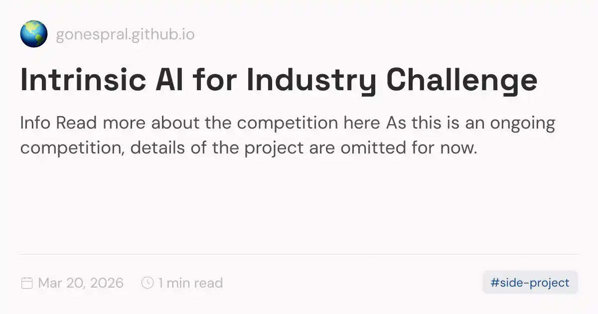 Project Intrinsic Intrinsic AI for Industry Challenge
