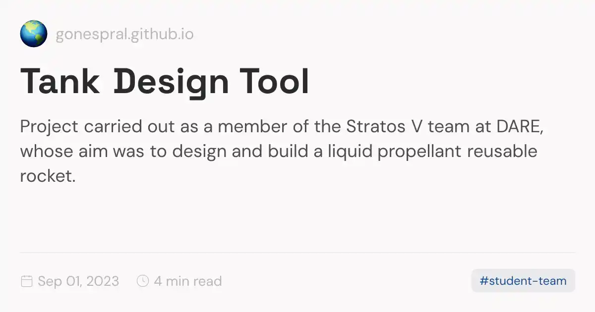 Tank Design Tool